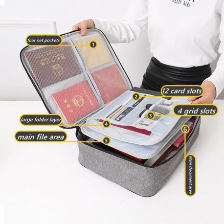 INFY -  W165 Tas Dokumen C06 Tempat Penyimpanan File Travel Bag Storage Box dengan Digit Security Lock