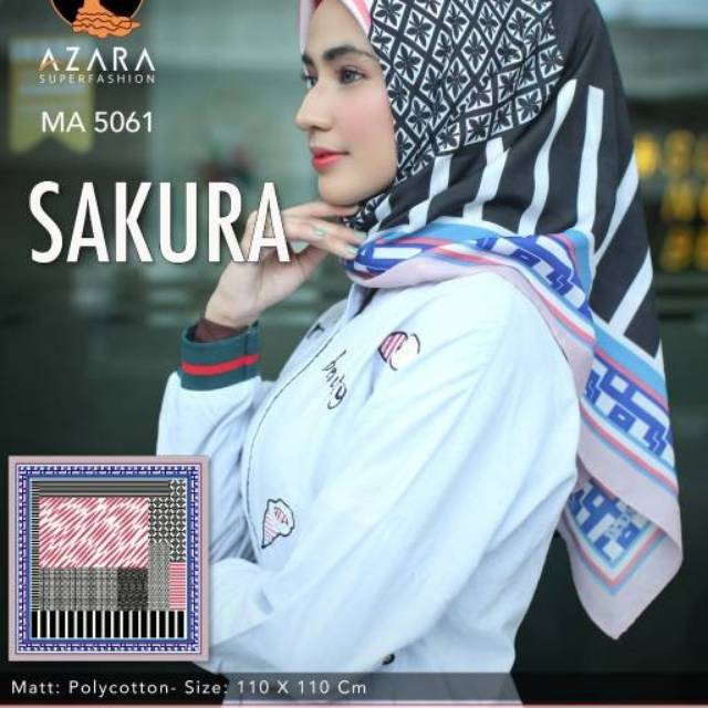 "BARU"Kerudung segi empat katun merk azara
