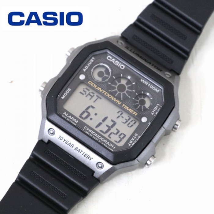 Casio Original AE-1300WH-8A  / AE1300WH-8A Jam Tangan Pria - Digital - Karet - Abu / Grey