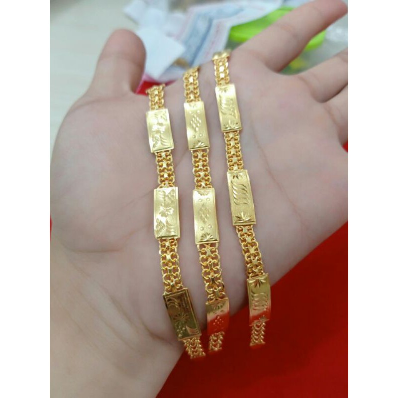 GELANG RANTAI DEWASA PERAK 925 LAPIS MAS 24K