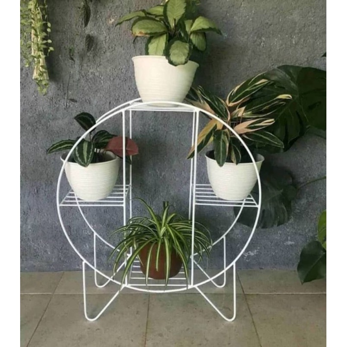 Standing pot besi bentuk bulat besar standing pot tanaman hias