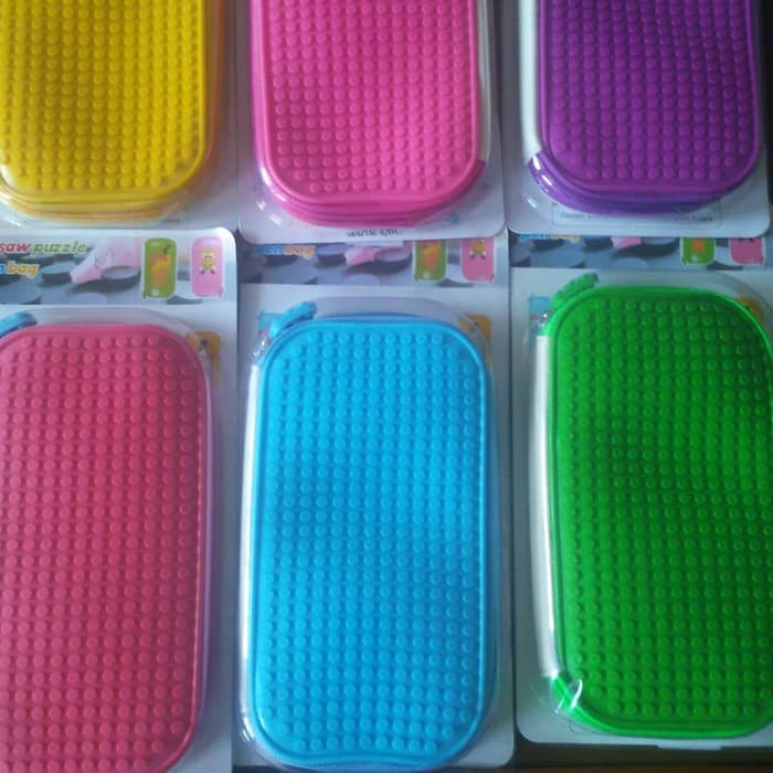 

LEGO pensil case - tempat pensil anak & dewasa - Soft pensil box - tempat pensil edukatif - warna Pink