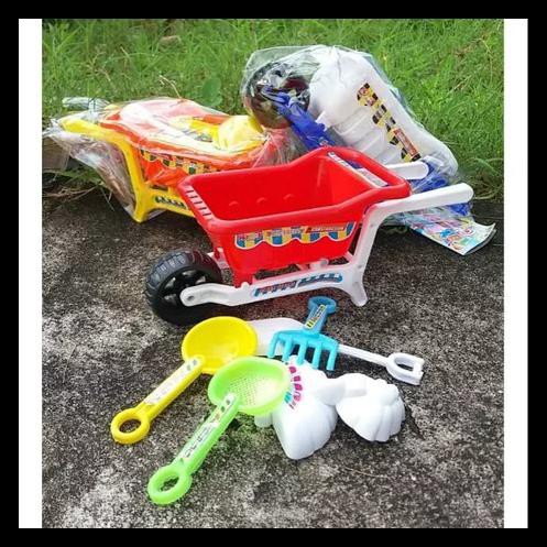 Mainan Anak Mainan Gerobak Pasir Pasiran Cangkul Sekop Plastik Lp 1