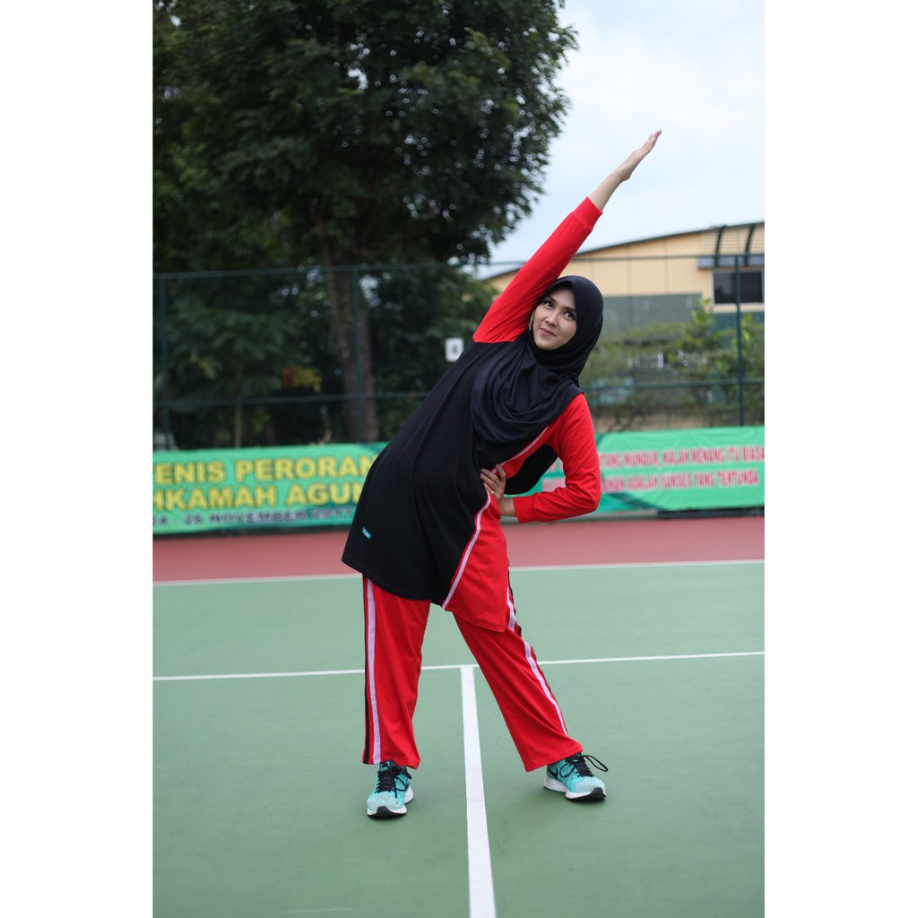 Baju Olahraga Wanita Kaos Muslimah Alnita ASRI 02L Shopee Indonesia