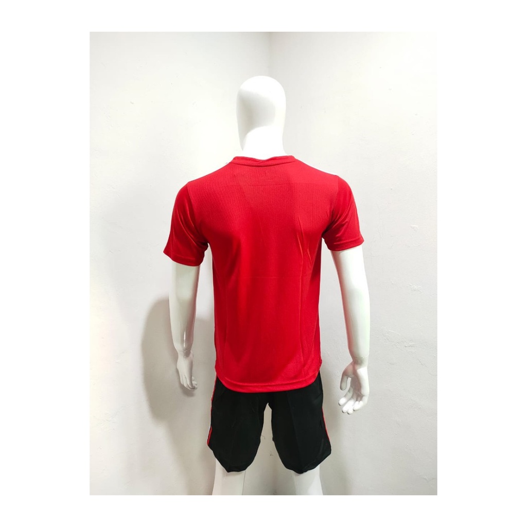 jersey futsal pria kaos sepak bola baju dan celana setelan wanita dewasa t-shirt outfit seragam jarsey kostum olahraga pakaian apparel print sport jersy soccer casual jersi suit AD36 merah