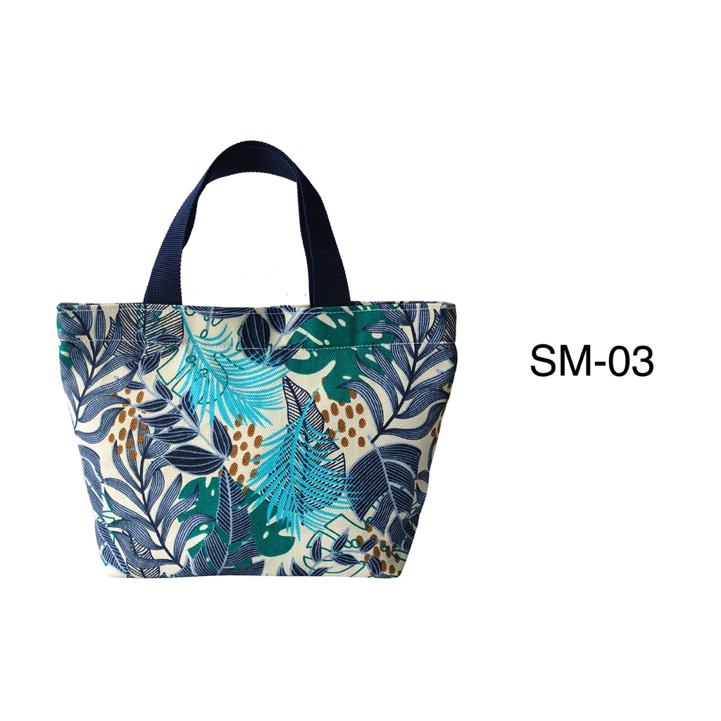 Tas Mukena Tas Make Up Bahan Kanvas 26x19x8cm Motif SM-03