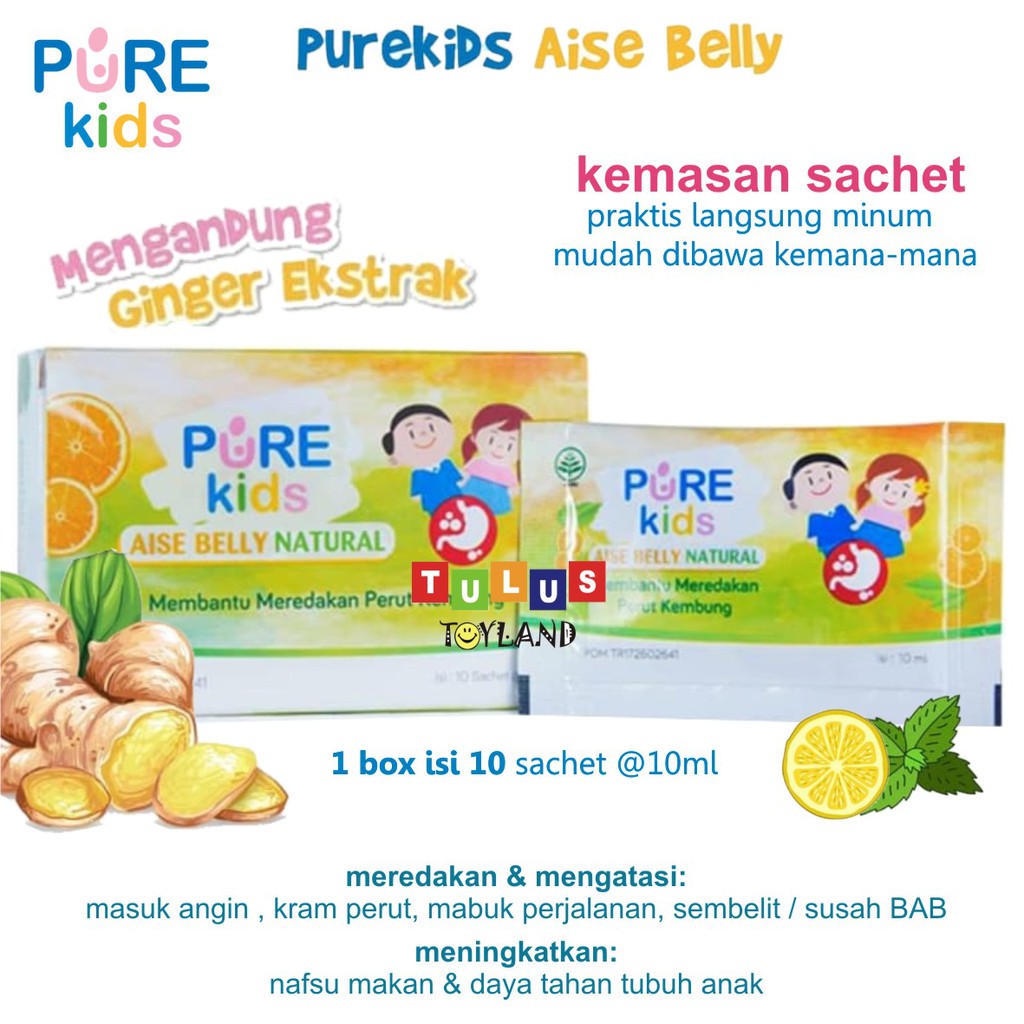 PURE KIDS Aise Belly 60 ml / PureKids Aisy Box Sachet utk perut kembung masuk angin anak Baby Herbal