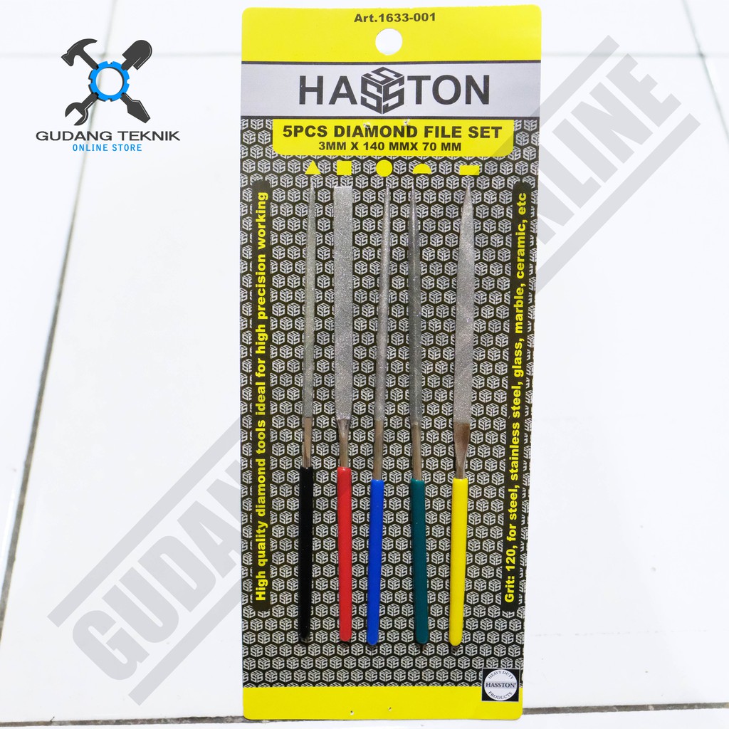 Kikir Diamond File 1 SET 5pcs HASSTON PROHEX / Kikir Intan Emas 5 Pcs Set 1633-001