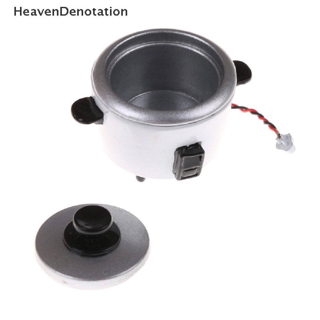 [HeavenDenotation] 1:12 Dollhouse Miniature Kitchen Scene Props To Play Metal Rice Cooker Pocket Model