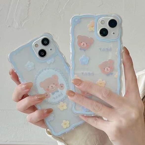 Scase Case Pelindung Handphone Motif Beruang Untuk iPhone 13 / 12 Pro Max / 11 / XS / XR / X / 8 / 7 / 6 / 6s Plus