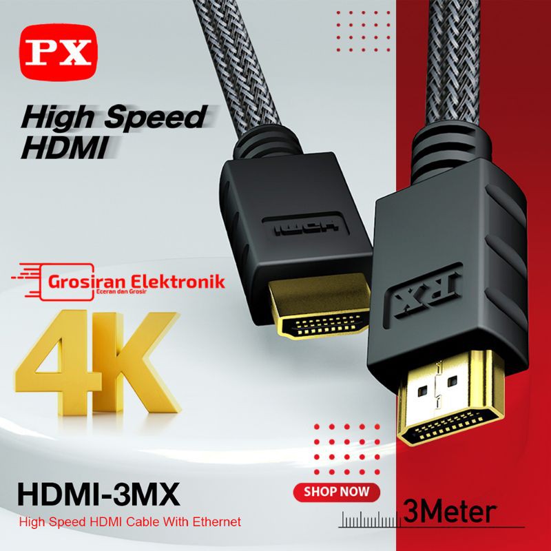 PX High Speed Kabel HDMI 4K HD-3MX Full HD Ethernet