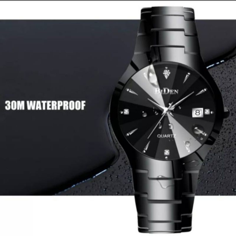 Jam tangan Pria Analog BIDEN 0104 Original sporty anti air Full black