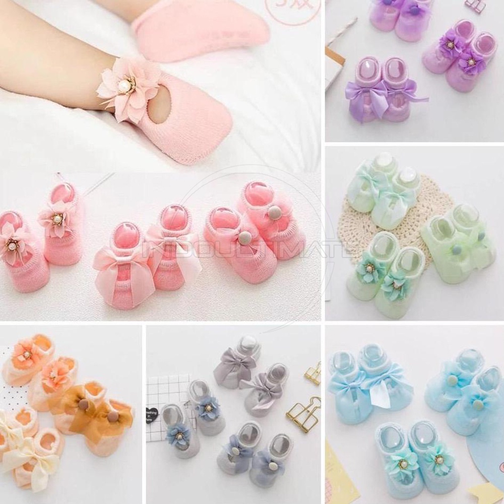 1Pcs Kaos Kaki Anak Bayi Perempuan 0-1 Tahun Alas Kaki Anak Bayi Balita Baru Lahir KKA-705 Baby Socks Pelindung Kaki Anak Sarung Tangan Kaki Bayi Cewek