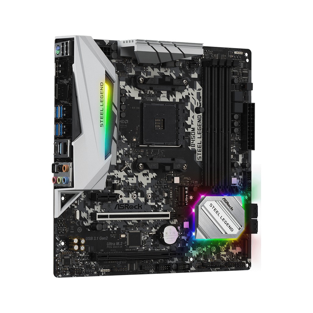 MOTHERBOARD AMD ASROCK B450M STEEL LEGEND - AM4 DDR4