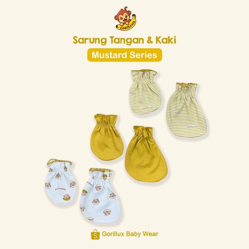 Fluffy / Gorillux - 3 Pcs Sarung Tangan Bayi Kaos Kaki Baby Newborn STK Bayi Sartaki Perlengkapan Bayi Newborn