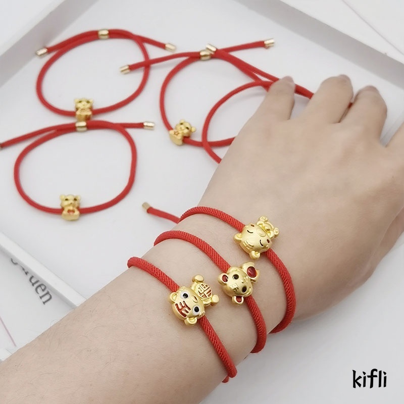 1Pcs,Fashion Korea,Gelang Tail,Merah,Disesuaikan Harimau,Zodiak Tahun Baru,Bracelet