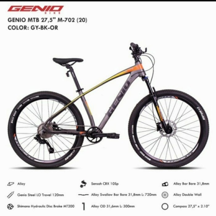 Sepeda Gunung MTB Genio M702 Alloy 27,5 Inch