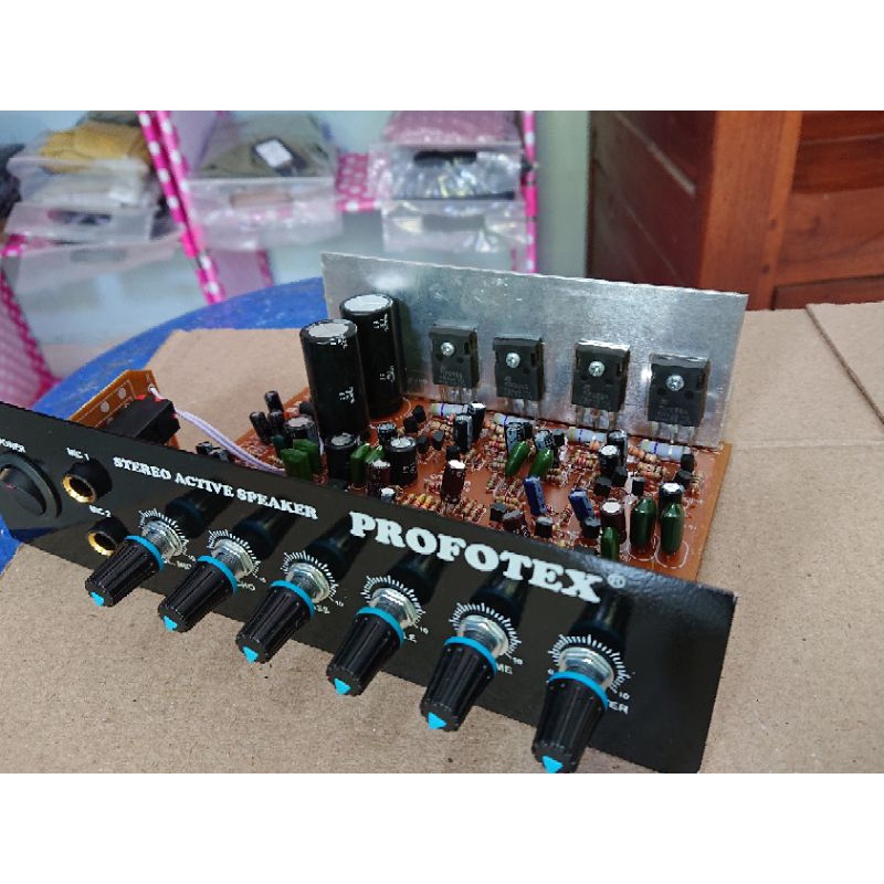 kit speaker aktif stereo plus echo dan filter subwoofer