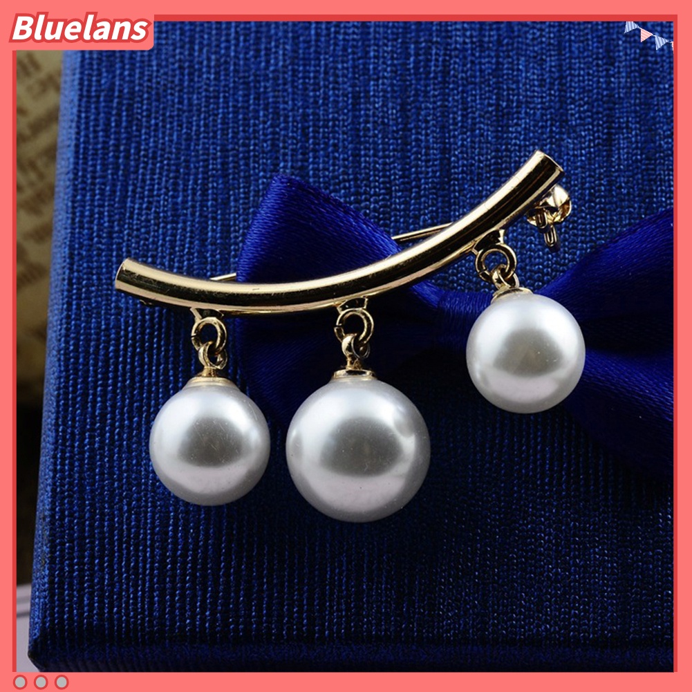 Bluelans Fashion Faux Pearl Dangle Beads Collar Lapel Brooch Pin Clothes Jewelry Decor