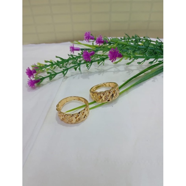 cincin motif rantai pasir perhiasan wanita fashion