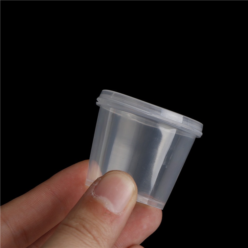 {LUCKID}100Pcs Small Plastic Disposable Sauce Cups Food Storage Clear Package Box&amp;Lid