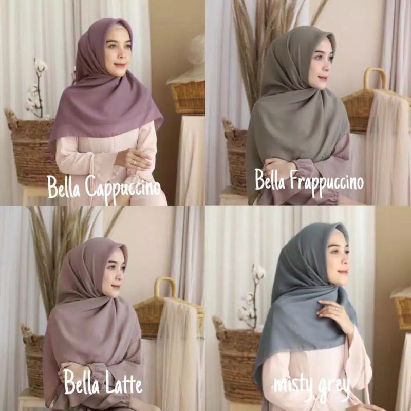 [ JAHITAN RAPI  ] JILBAB SEGIEMPAT BELLA SQUARE POLYCOTTON••BELLA SQUARE