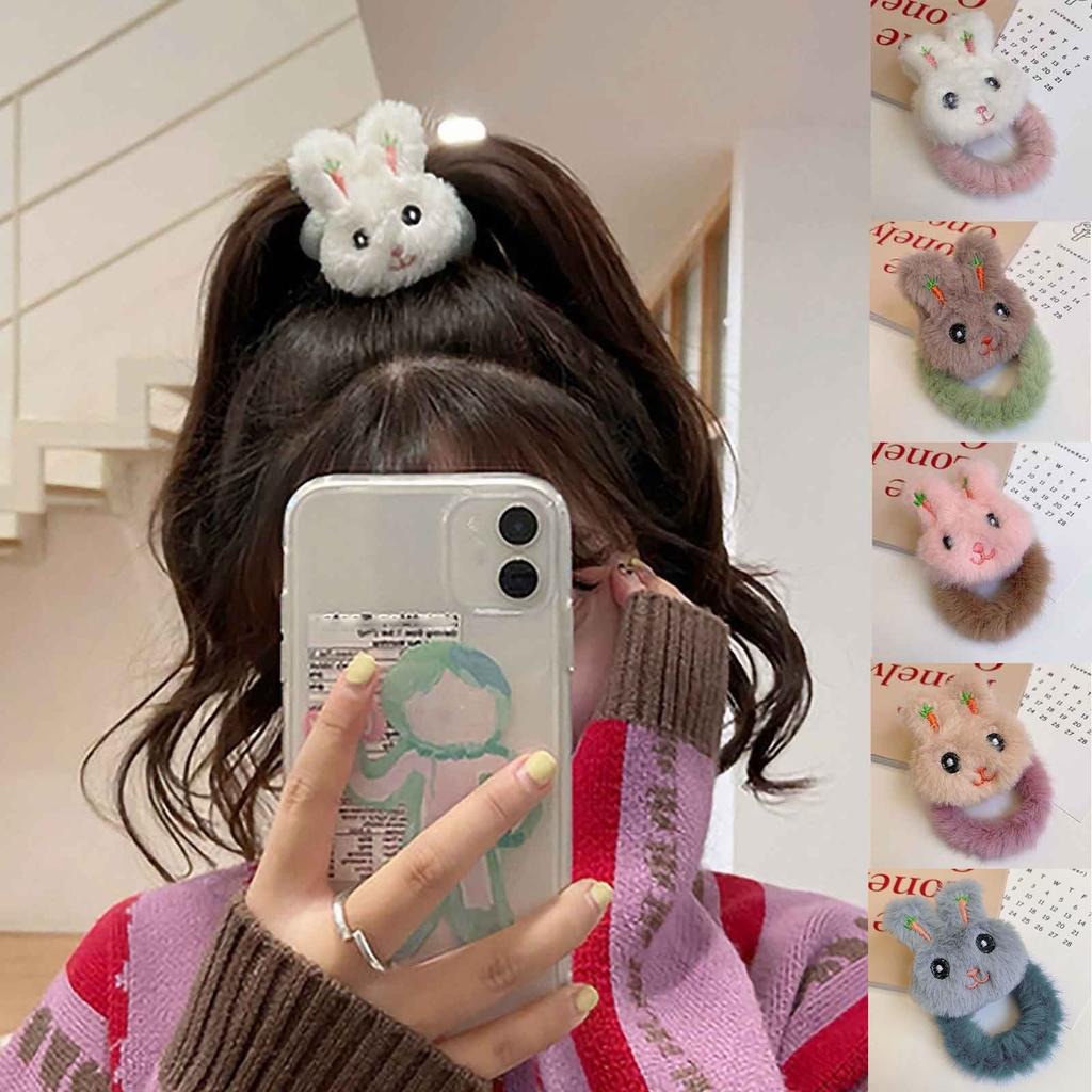 Ikat Rambut Anak Gaya Korea - Scrunchie Boneka Anak bentuk Pita Bear Beruang Bunny Rabbit Lucu