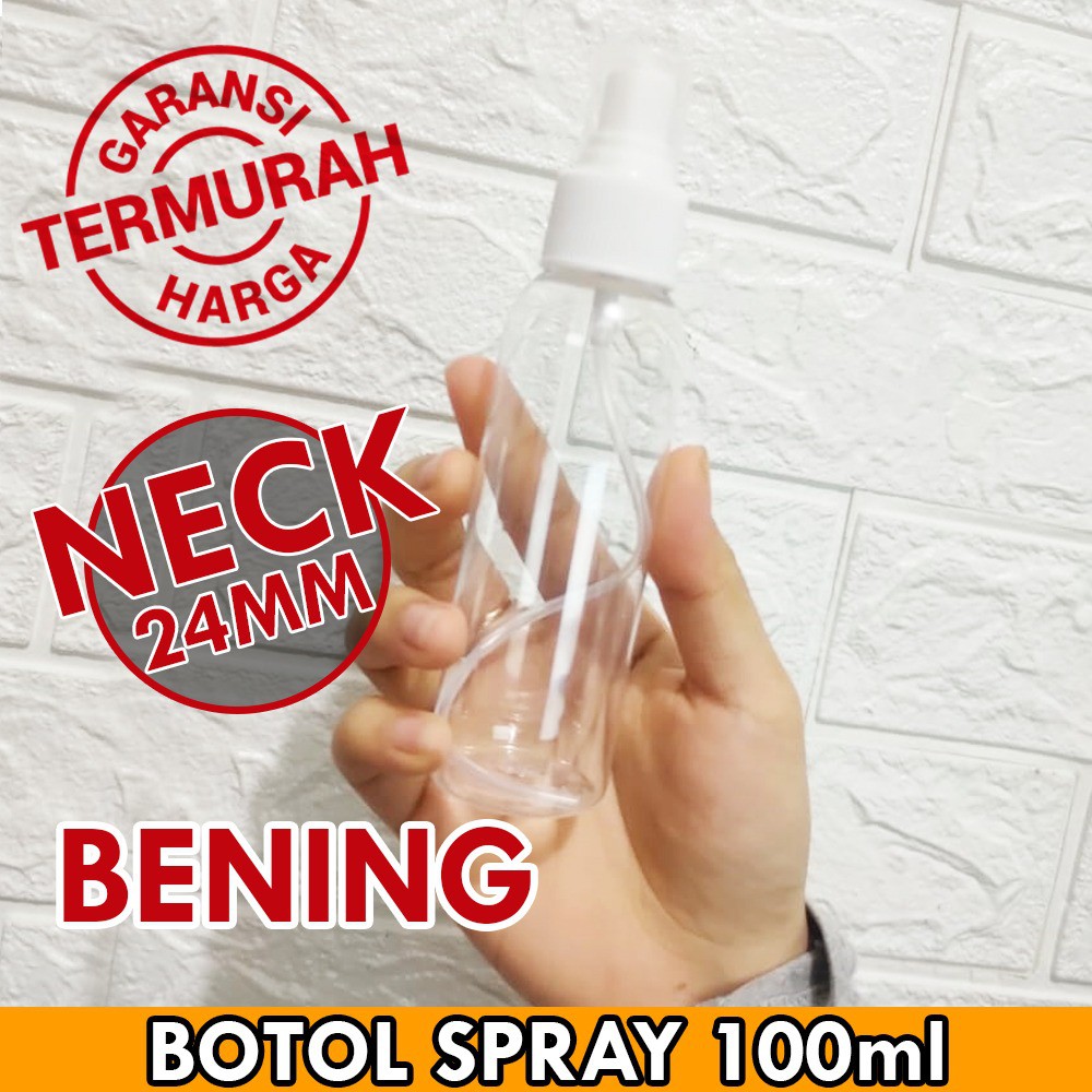 Botol Spray Transparant Plastik Bahan PET Tebal 60ML &amp; 100ML - 100 PCS