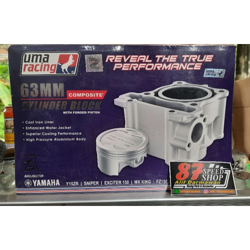 Blok set Seher bore up Uma Racing 63mm Ceramic Forging Mx king R15 Vixion new jupiter mx xabre