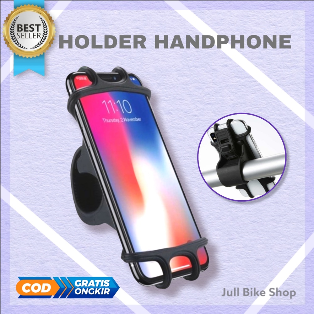 Holder Hp sepeda handphone karet taffsport stang motor lipat mtb dll