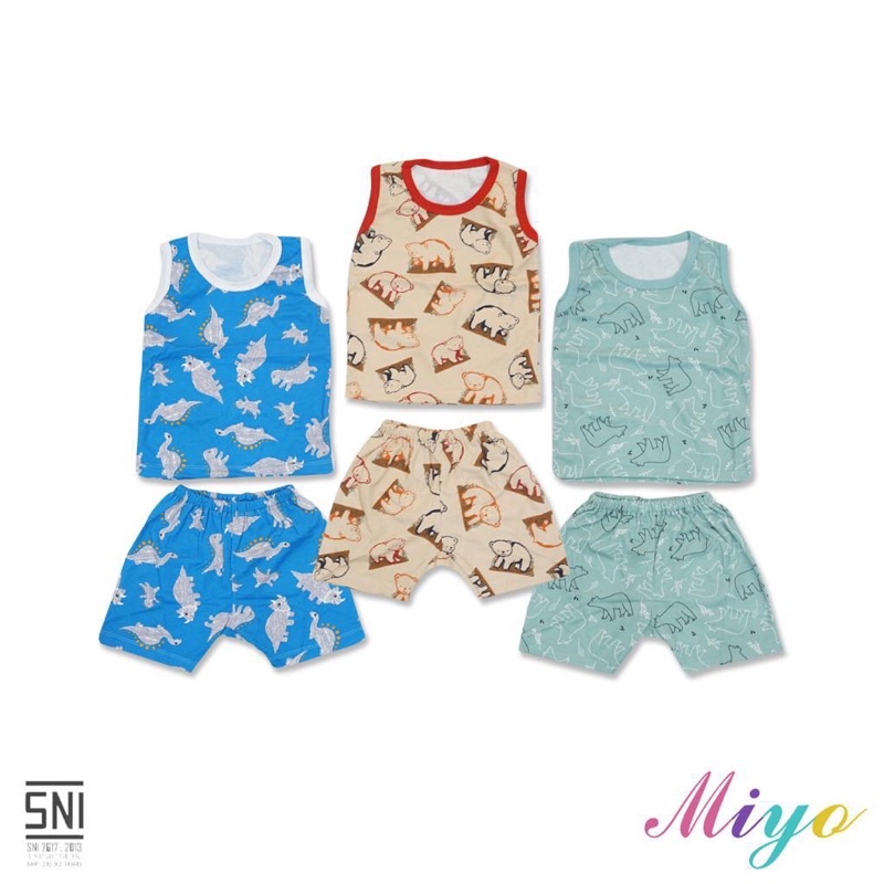 MIYO Stelan Kutung Stelan Anak Singlet size SML 6m-18m