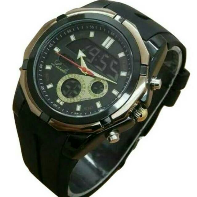 Jam tangan pria sporty Lasebo original black gold