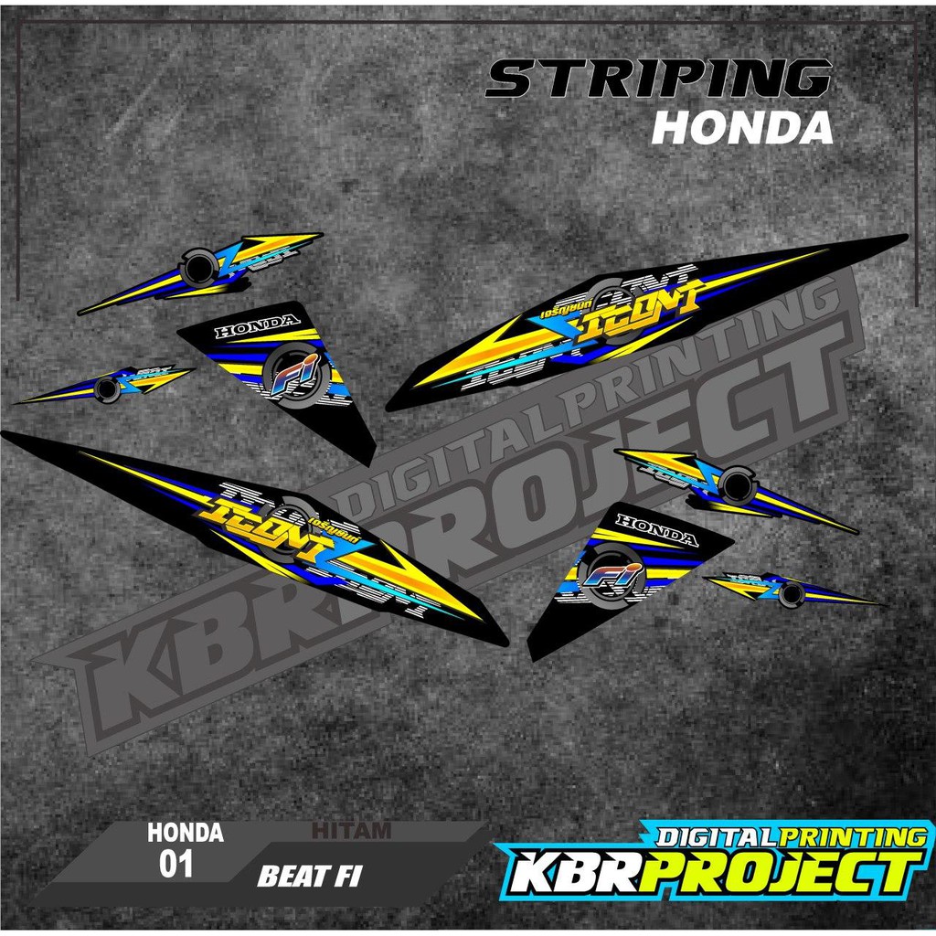 (cod) BEAT FI LAMA 2013 2014 2015 Stiker Motor Striping Variasi List Honda Racing Skotlet Scotlite T
