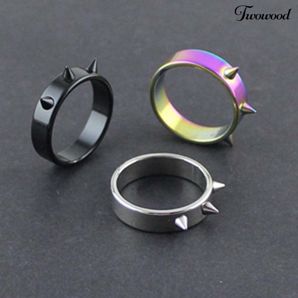 Twowood Portable Ring Easy Match Stainless Steel Decorative Exquisite Finger Ring for Daily