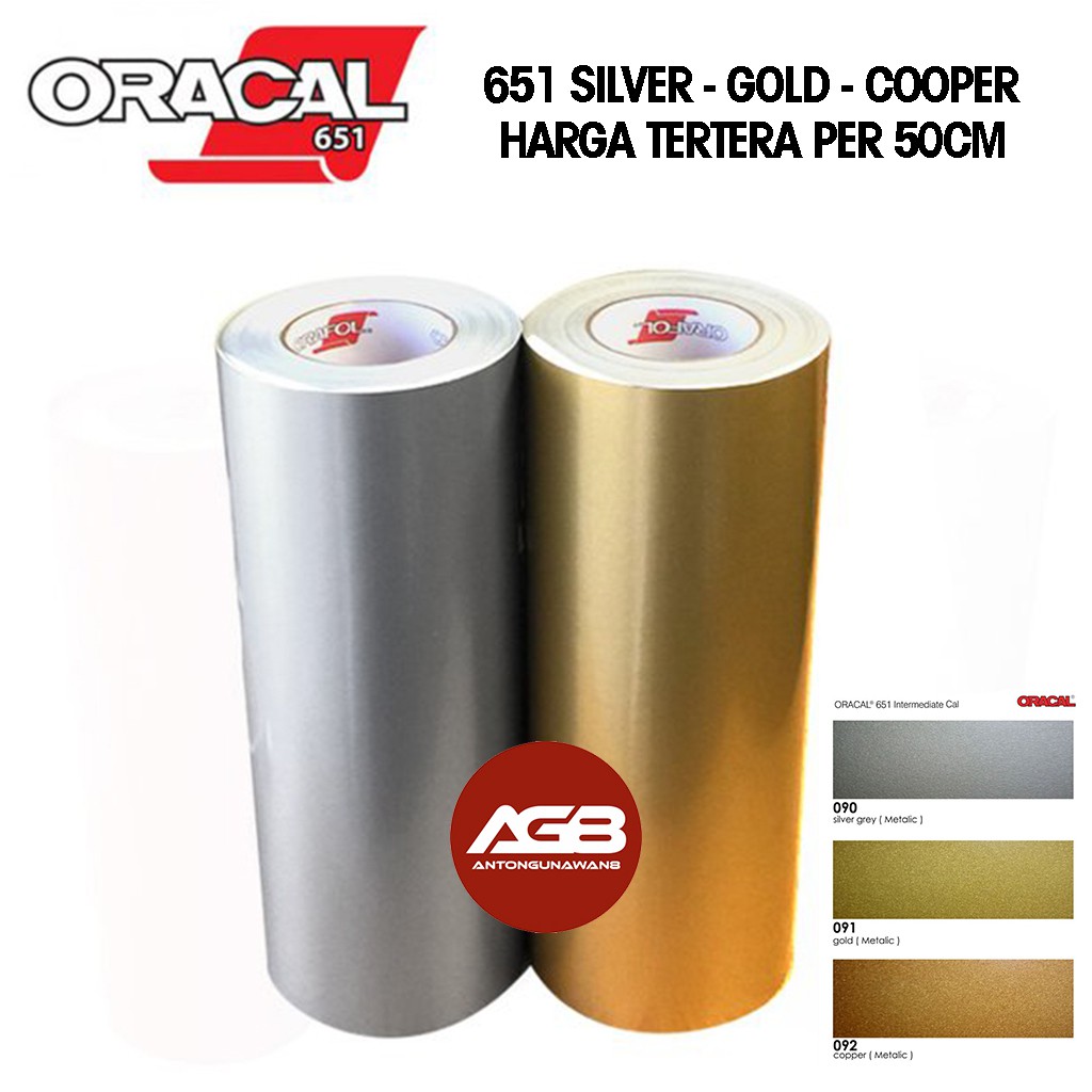 STICKER ORACAL 651 DOFF GLOSSY SILVER GOLD COPPER