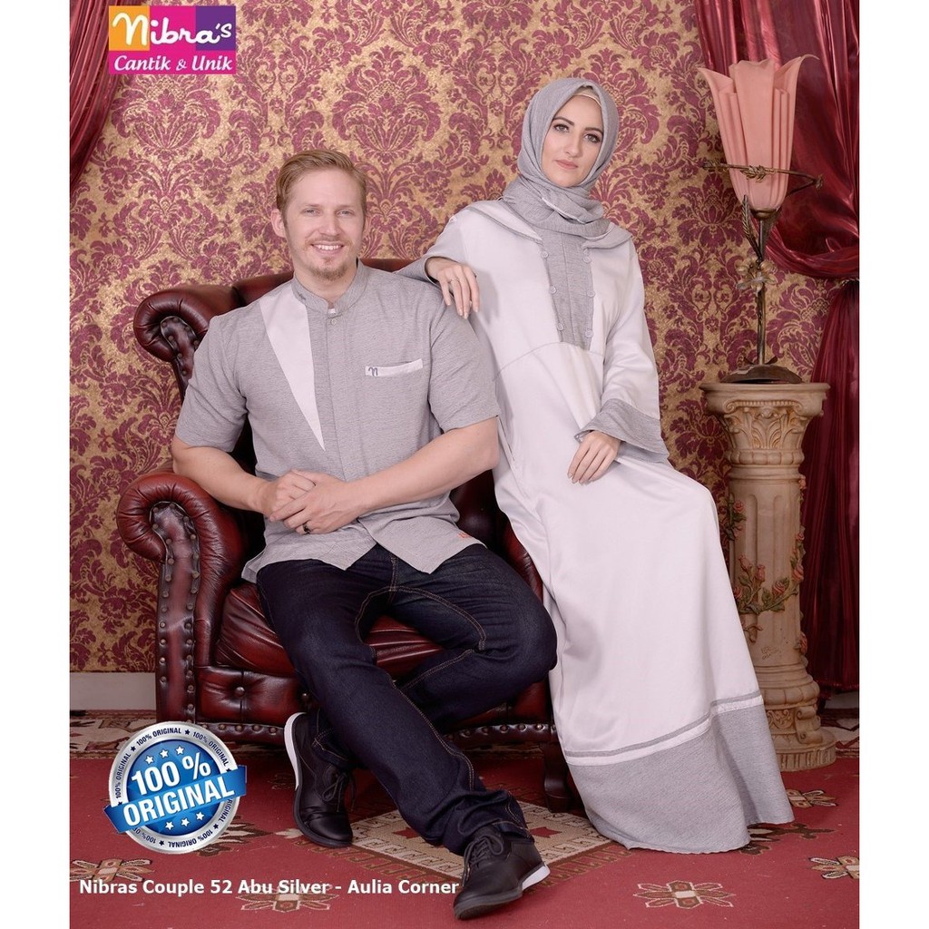 TERBATAS Baju Sarimbit Nibras Baju Couple 52 Abu Silver