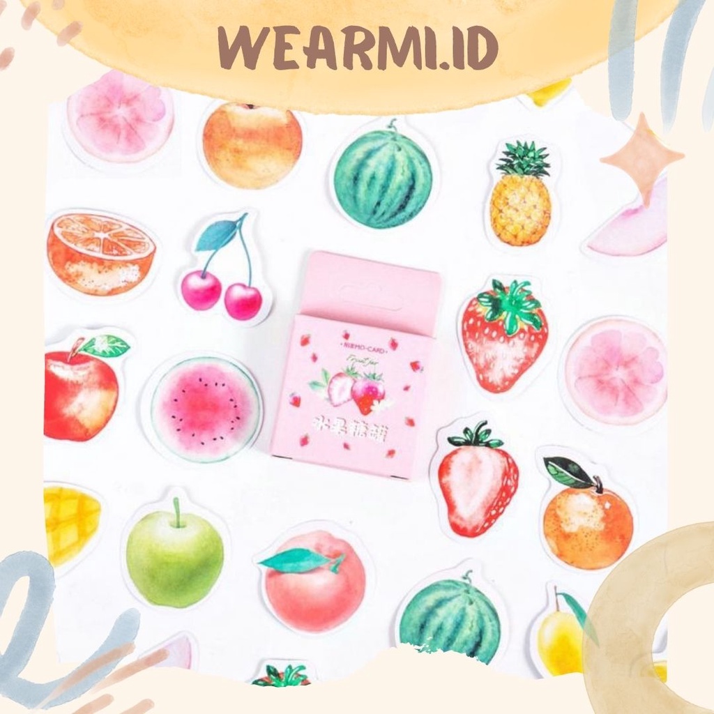 

46 Pcs Deco Sticker Box Strawberry Pink Planner DIY Scrapbook Stiker Dekor Colorfull Aesthetic