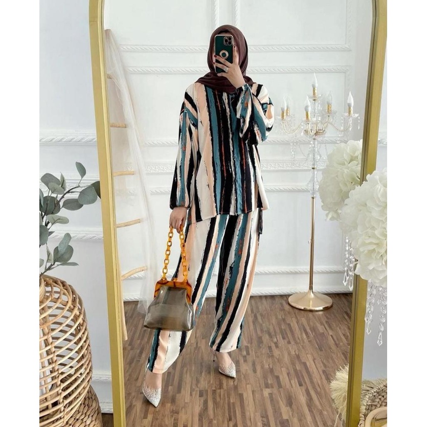 MANDA ONE SET WANITA / SETELAN RAYON DAILY ONE SET BAJU SETELAN PAJIMAS WANITA KEKINIAN-RETHA SET