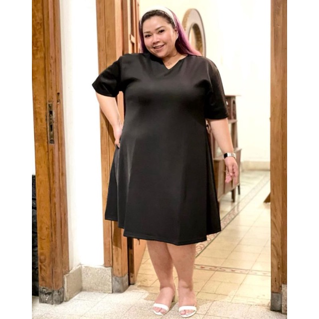 SIMPLY DRESS basic hitam black scuba polos