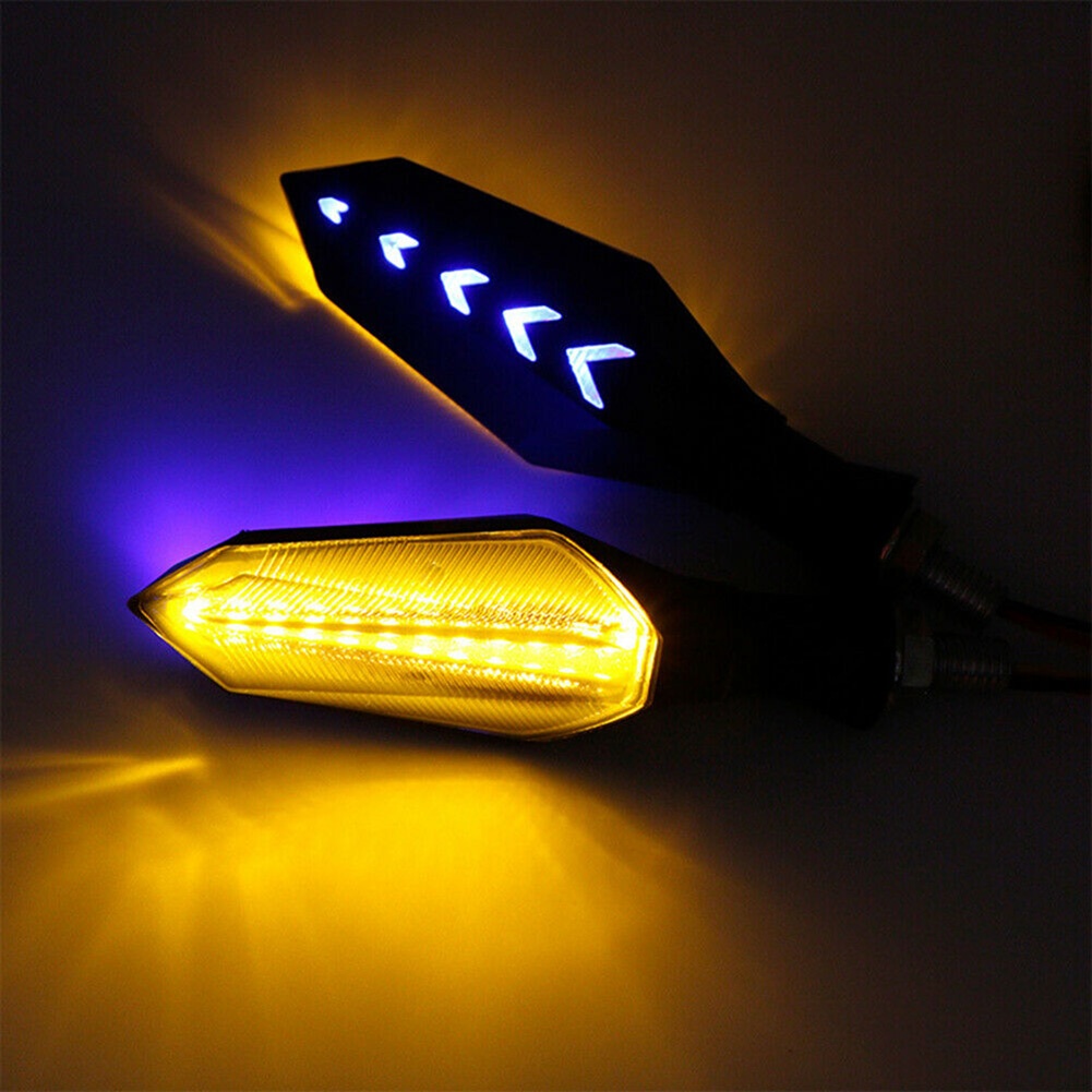 2pcs Lampu Sein LED 12V Warna Amber Biru Untuk Motor