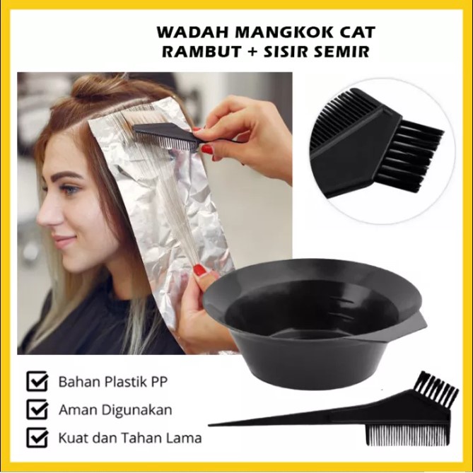 Alat Semir Rambut Set / Mangkuk Semir / Sisir Semir Rambut / Cat Rambut / Peralatan Salon Professional Sisir Semir