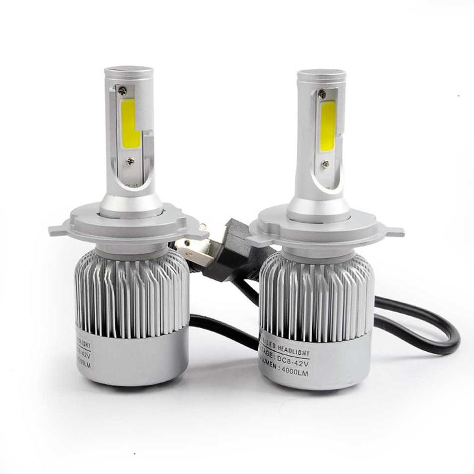 [KODE 10] Lampu Mobil Headlight LED H4 COB 2 PCS / Lampu Mobil LED H4 Super Terang Jarak Jauh Varias