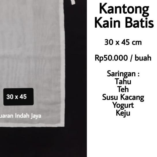 

▼ Kantong Kain Batis ukuran 30 x 45 cm - Putih ➶