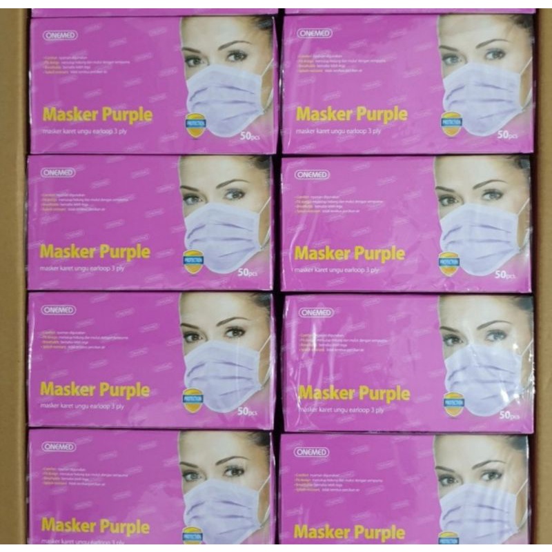 masker medis onemed ungu / masker medis ungu onemed earloop