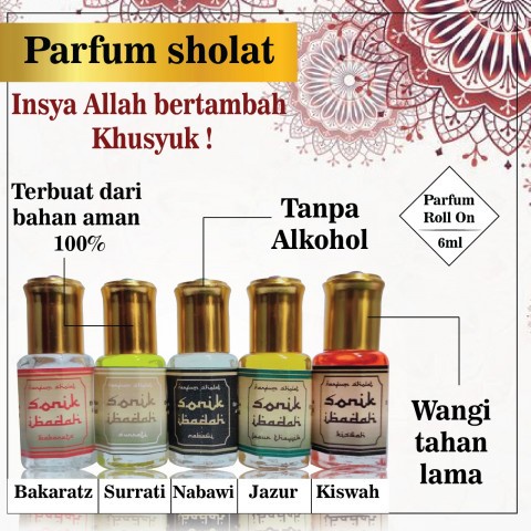 (SKR) Parfum Sholat Parfum Roll On Sonik Ibadah Tanpa Non Alkhohol Aman Halal Tidak Mengandung Alkohol Aroma Arabic