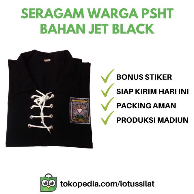 [COD] Baju Silat Sakral Warga PSHT SH Terate Bahan JET BLACK ORI BOOM SALE Kode 254