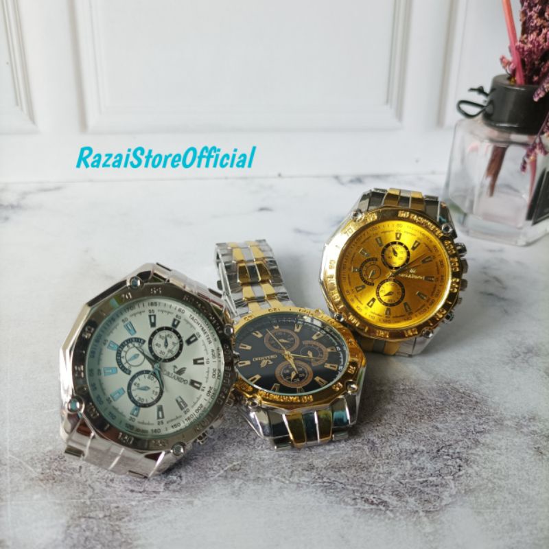 Jam Tangan Pria Orlando Stainless Stell Jam Tangan Pria Keren Jam Tangan Elegan