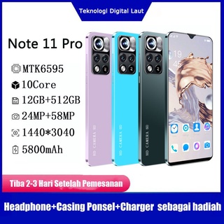 [Produk Baru HP] Note 11 Pro Handphone Asli 12GB RAM+512GB ROM 24+58MP HD Kamera Dual SIM Dual 5G hp murah
