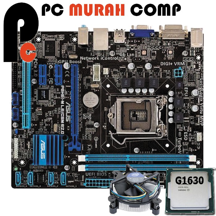 Motherboard Intel LGA 1155 H61 ASUS Dengan Processor G1630 Bonus fan