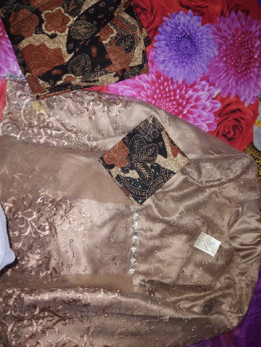 Kebaya Batik Couple Annisa Brown Rose | Kebaya Modern [ Free Jilbab ]